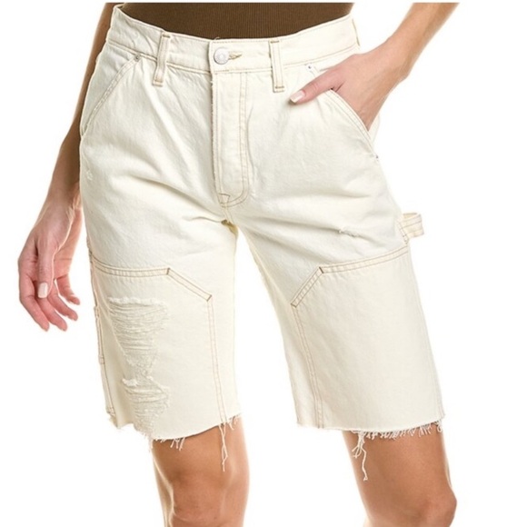 NWT Frame Le Slouch Bermuda utility off white shorts size 28